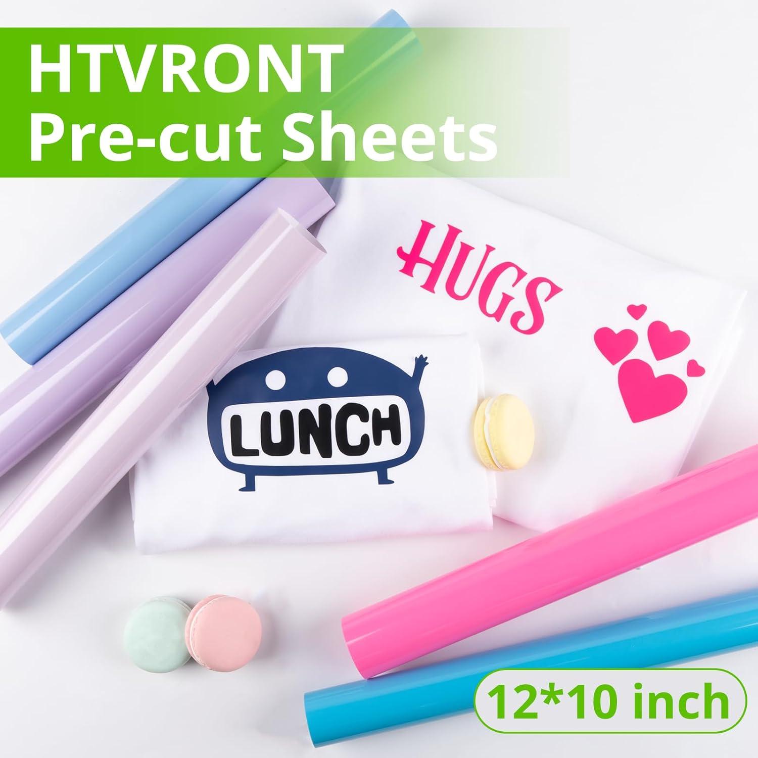 imageHTVRONT Pink Heat Transfer Vinyl  13 Sheets Hot Pink HTV Vinyl in 12 Assorted Colors Red Iron on Vinyl for Cricut ampamp Cameo  Easy to Cut ampamp WeedGreen