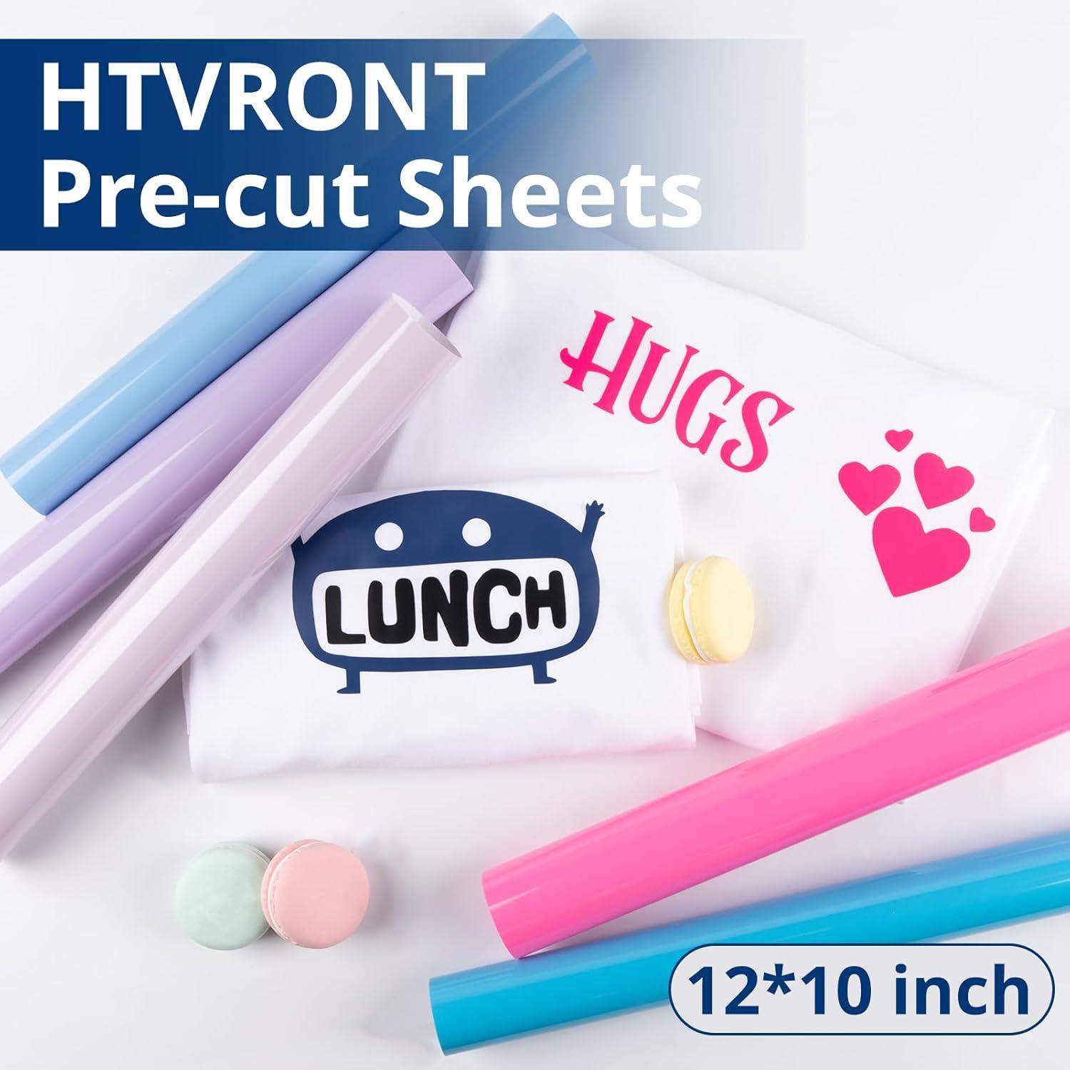 imageHTVRONT Pink Heat Transfer Vinyl  13 Sheets Hot Pink HTV Vinyl in 12 Assorted Colors Red Iron on Vinyl for Cricut ampamp Cameo  Easy to Cut ampamp WeedBlue