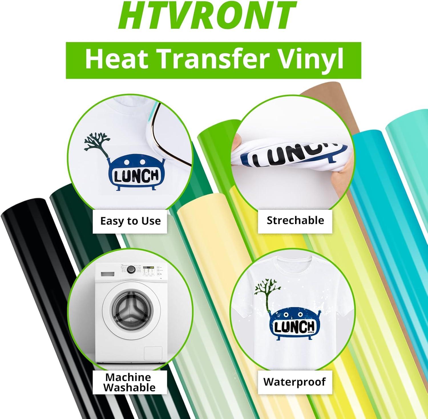imageHTVRONT Pink Heat Transfer Vinyl  13 Sheets Hot Pink HTV Vinyl in 12 Assorted Colors Red Iron on Vinyl for Cricut ampamp Cameo  Easy to Cut ampamp WeedGreen