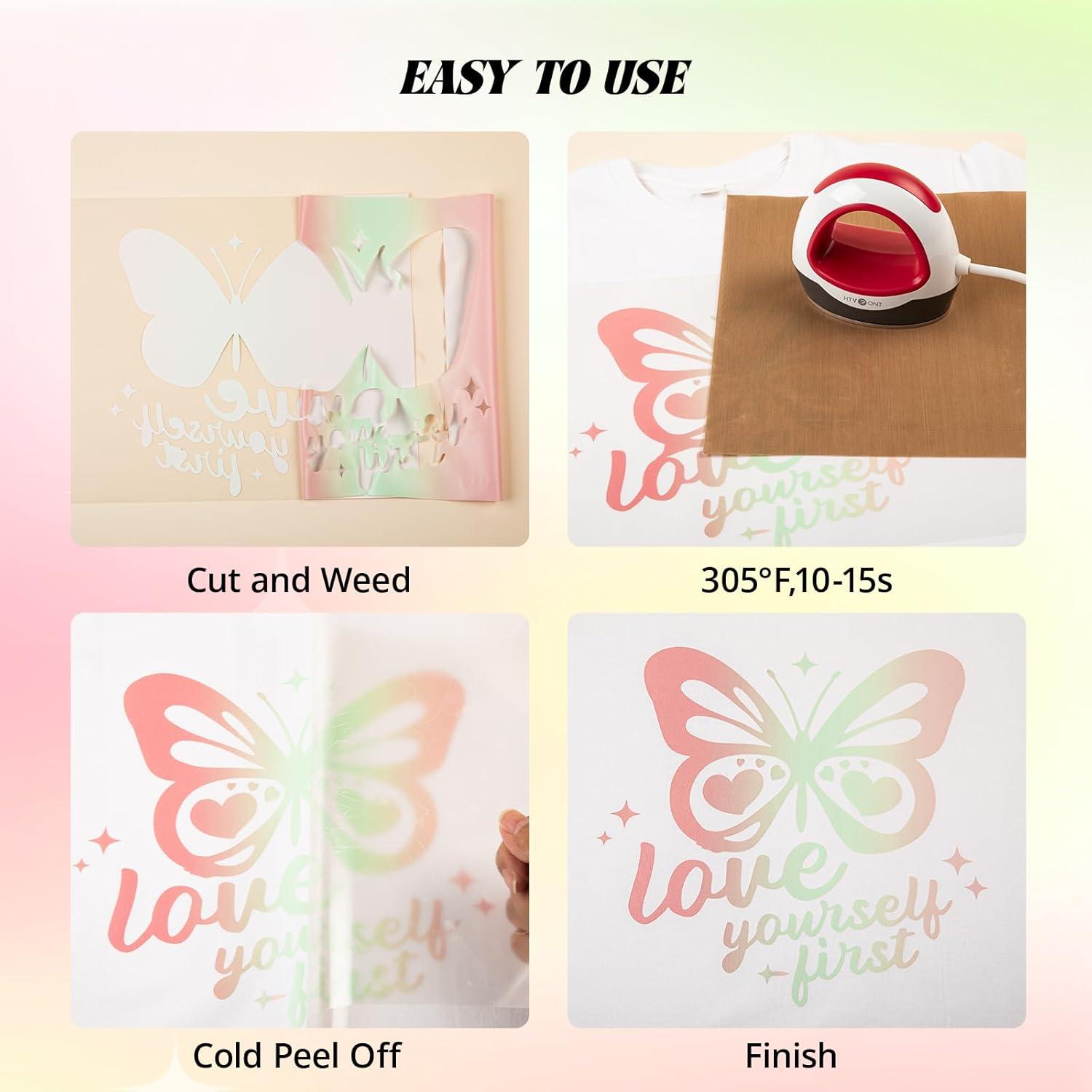 imageHTVRONT Pink Heat Transfer Vinyl  13 Sheets Hot Pink HTV Vinyl in 12 Assorted Colors Red Iron on Vinyl for Cricut ampamp Cameo  Easy to Cut ampamp WeedGradient HTV