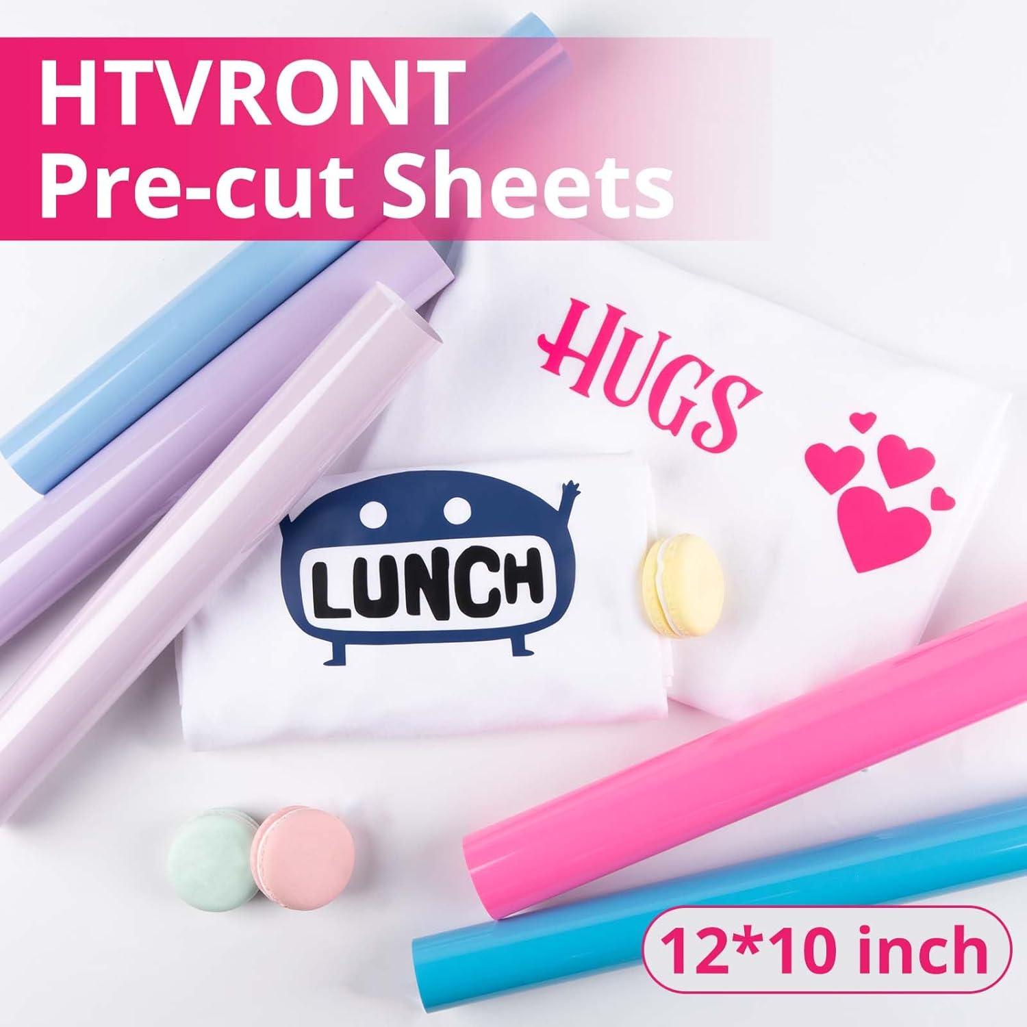 imageHTVRONT Pink Heat Transfer Vinyl  13 Sheets Hot Pink HTV Vinyl in 12 Assorted Colors Red Iron on Vinyl for Cricut ampamp Cameo  Easy to Cut ampamp WeedPink
