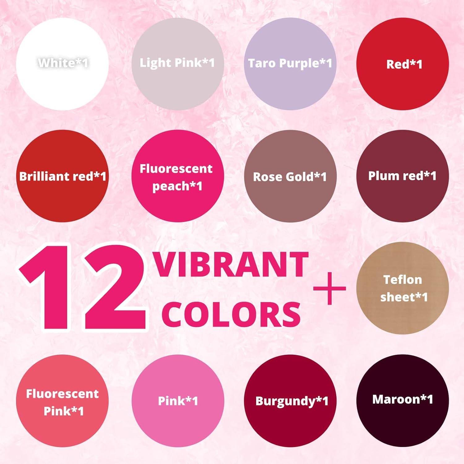 imageHTVRONT Pink Heat Transfer Vinyl  13 Sheets Hot Pink HTV Vinyl in 12 Assorted Colors Red Iron on Vinyl for Cricut ampamp Cameo  Easy to Cut ampamp WeedPink