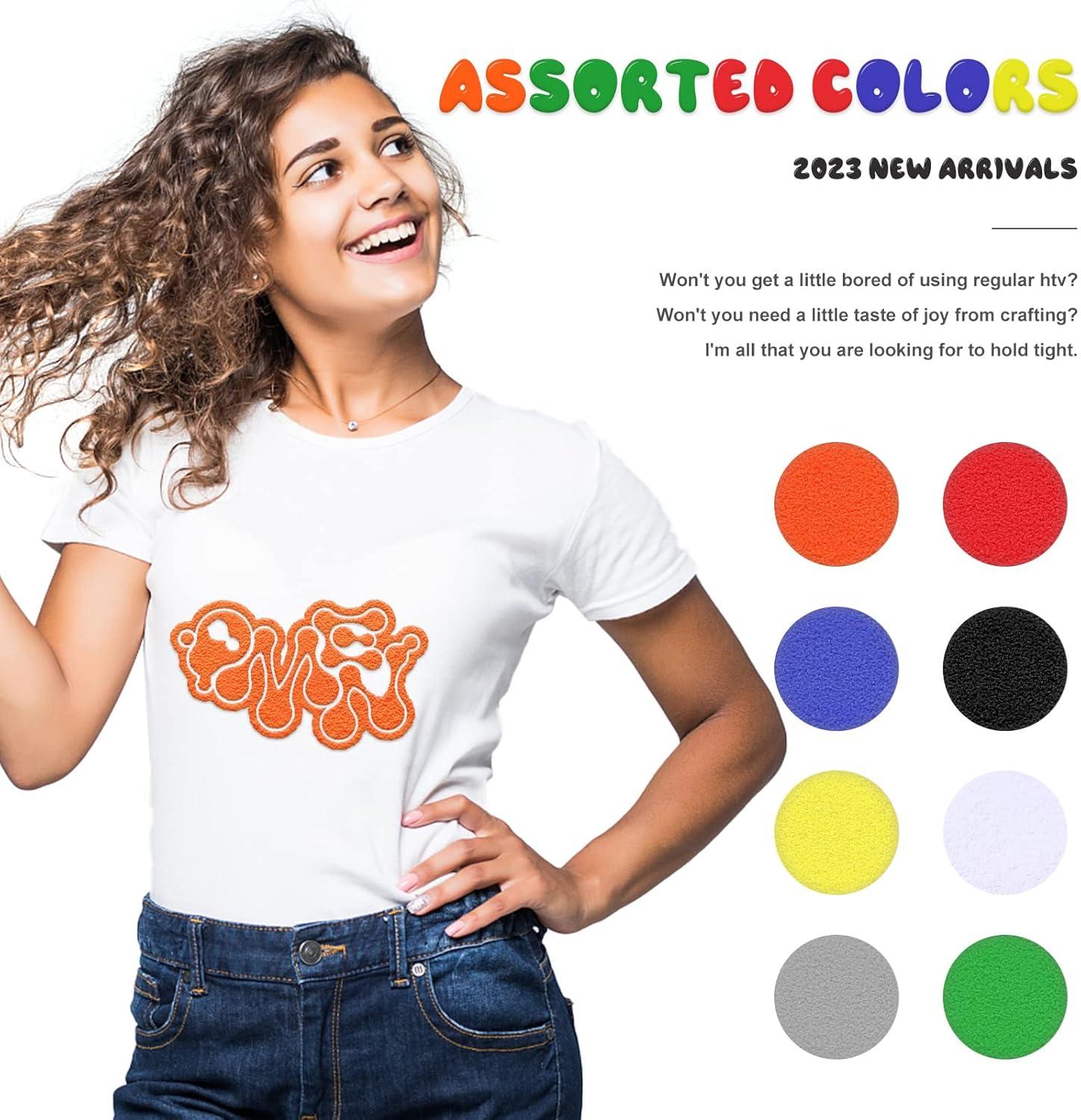 imageHTVRONT Puff Vinyl Heat Transfer  9Pcs Pastel Puff HTV Vinyl in 4 Assorted Candy Colors3D Puff Heat Transfer Vinyl for TShirts12quotx10quot Puff Iron on Vinyl Compatible with Cricut Cutting MachineMulticolored