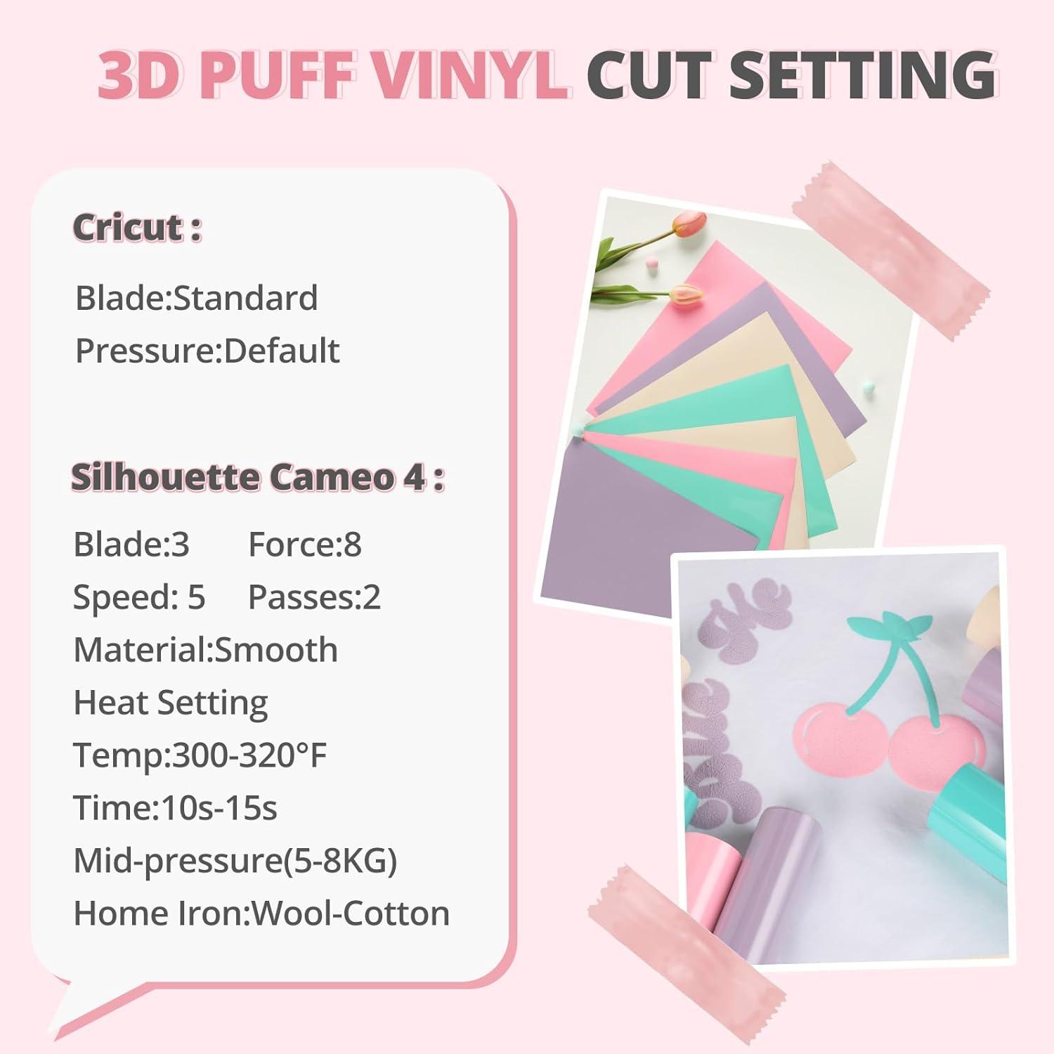 imageHTVRONT Puff Vinyl Heat Transfer  9Pcs Pastel Puff HTV Vinyl in 4 Assorted Candy Colors3D Puff Heat Transfer Vinyl for TShirts12quotx10quot Puff Iron on Vinyl Compatible with Cricut Cutting MachinePastel Puff HTV