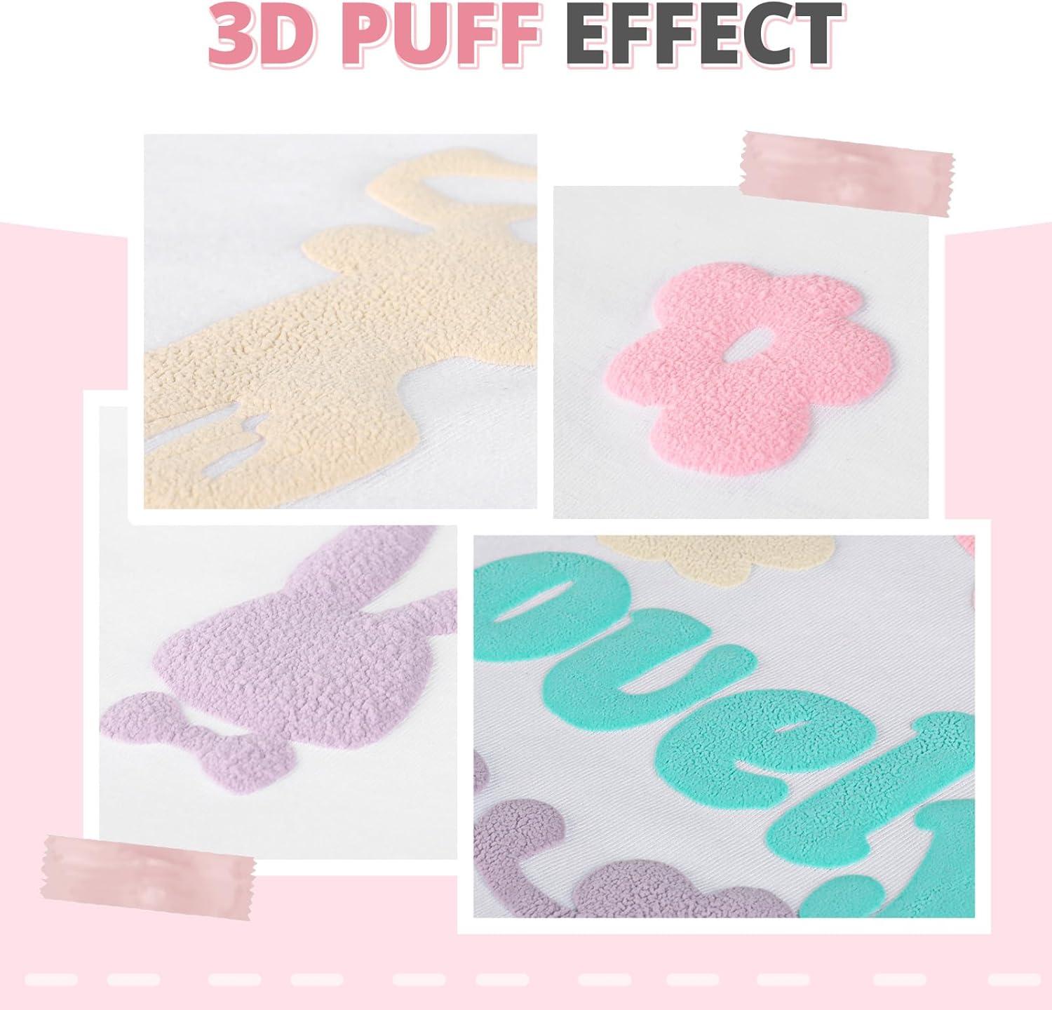 imageHTVRONT Puff Vinyl Heat Transfer  9Pcs Pastel Puff HTV Vinyl in 4 Assorted Candy Colors3D Puff Heat Transfer Vinyl for TShirts12quotx10quot Puff Iron on Vinyl Compatible with Cricut Cutting MachinePastel Puff HTV