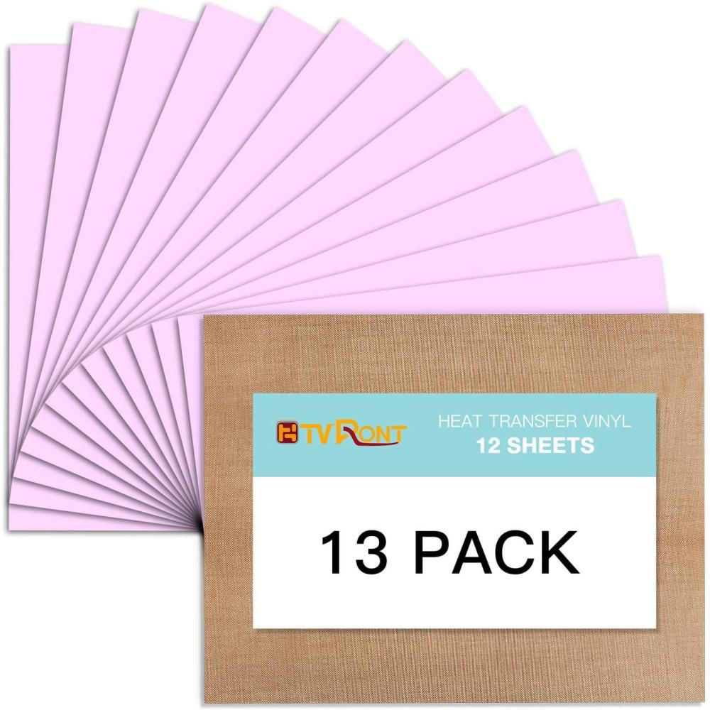 imageHTVRONT HTV Heat Transfer Vinyl 13 Pack HTV Vinyl Sheets 12quot x 10quot Iron on Vinyl for T Shirts 10 Assorted Premium Colors Heat Transfer Vinyl for All Cutting MachinesPink