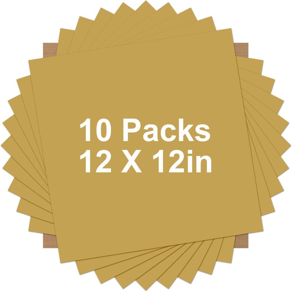 imageHTVRONT HTV Heat Transfer Vinyl Bundle  100 Pack 12  10in Heat Transfer Vinyl for TShirt 43 Assorted Colors HTV Vinyl Bundle for All Cutter Machine Easy to Cut ampamp Weed ampamp Transfer Iron on VinylGold 1