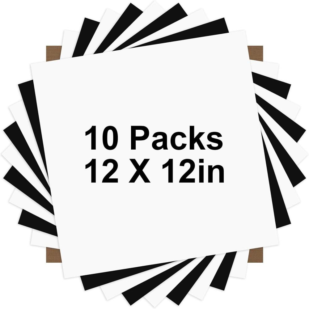 imageHTVRONT HTV Heat Transfer Vinyl Bundle  100 Pack 12  10in Heat Transfer Vinyl for TShirt 43 Assorted Colors HTV Vinyl Bundle for All Cutter Machine Easy to Cut ampamp Weed ampamp Transfer Iron on VinylBlack  White
