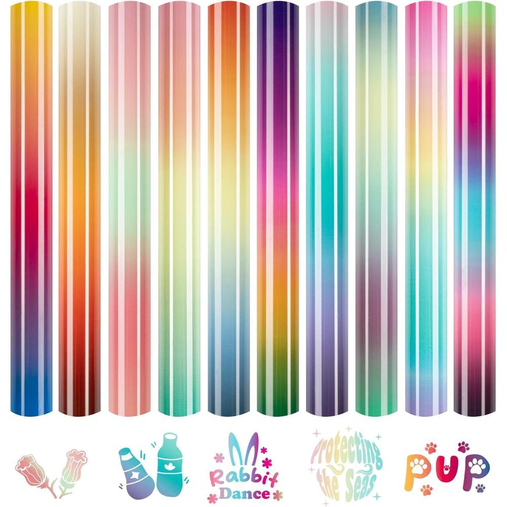 imageHTVRONT Pink Heat Transfer Vinyl  13 Sheets Hot Pink HTV Vinyl in 12 Assorted Colors Red Iron on Vinyl for Cricut ampamp Cameo  Easy to Cut ampamp WeedGradient HTV