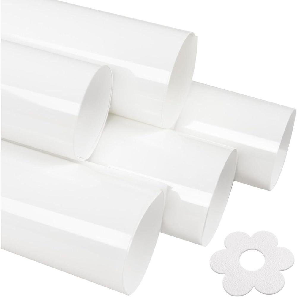 imageHTVRONT Puff Vinyl Heat Transfer  9Pcs Pastel Puff HTV Vinyl in 4 Assorted Candy Colors3D Puff Heat Transfer Vinyl for TShirts12quotx10quot Puff Iron on Vinyl Compatible with Cricut Cutting MachineWhite