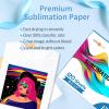 imageHTVRONT 120Pcs Sublimation Keychain Blanks Bulk with Blue Protective Film  MDF Rectangle Keychain with Sublimation Paper 85 x 11 Inch