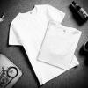 imageHTVRONT 5 Pack Polyester Sublimation TShirts Blanks  White Blank Crew Neck Short Sleeve Sublimation Shirts