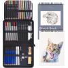 imageHTVRONT 76 Pack Drawing Pencils Set Art Supplies Colored Pencils for Adult Coloring Book with 2 Sketchbook include Graphite Charcoal Watercolor ampamp Metallic Pencils for Adults Artists Teens Beginners