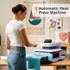 imageHTVRONT Auto Heat Press 2  Heat Press Machine for T Shirts with Adjustable Pressure ampamp Higher Heating Height Heats Up Fast ampamp Evenly Heat Press 15x15 for HTV Sublimation Heat Transfer ProjectsLavender Purple