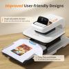 imageHTVRONT Auto Heat Press 2  Heat Press Machine for T Shirts with Adjustable Pressure ampamp Higher Heating Height Heats Up Fast ampamp Evenly Heat Press 15x15 for HTV Sublimation Heat Transfer ProjectsDaisy White
