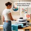 imageHTVRONT Auto Heat Press 2  Heat Press Machine for T Shirts with Adjustable Pressure ampamp Higher Heating Height Heats Up Fast ampamp Evenly Heat Press 15x15 for HTV Sublimation Heat Transfer ProjectsDaisy White
