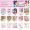 imageHTVRONT Bracelets Making Kit 16300 PCS 56 Colors Flat Polymer Clay Bead set Craft Gift Jewelry Accessory Supplies