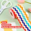 imageHTVRONT Bulletin Board Borders70FT Yellow Classroom Borders for Bulletin Board with Dot GlueScalloped Wave Border Trim for OfficesHomeClassroom Back to School Decor