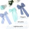 imageHTVRONT Chiffon Silk Ribbon 15quot x 7Yd Soft Handmade Fringe Frayed Edged Baby Shower Bridal Bouquets Wedding Invitation Decor PurpleBlue