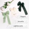 imageHTVRONT Chiffon Silk Ribbon 15quot x 7Yd Soft Handmade Fringe Frayed Edged Baby Shower Bridal Bouquets Wedding Invitation Decor PurpleCream  Green