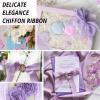 imageHTVRONT Chiffon Silk Ribbon 15quot x 7Yd Soft Handmade Fringe Frayed Edged Baby Shower Bridal Bouquets Wedding Invitation Decor PurplePurple