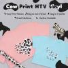 imageHTVRONT Cow Print HTV Vinyl  12quot x 8ft Cow Printed Animal Pattern Iron on Vinyl for Cricut ampamp Silhouette Cameo Cow Printed Heat Transfer Vinyl for Shirts  Easy to Cut ampamp Weed for Heat Vinyl DesignAAnimal Printed