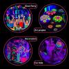 imageHTVRONT Glow in the Dark Paint  60ml Neon Paint 9 Colors  Acrylic Glow Paint Black Light  Fluorescent Paint for Art Project Indoor Rock Wood Fabric Kids Waterproof Pigments 203oz