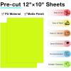 imageHTVRONT HTV Heat Transfer Vinyl 13 Pack HTV Vinyl Sheets 12quot x 10quot Iron on Vinyl for T Shirts 10 Assorted Premium Colors Heat Transfer Vinyl for All Cutting MachinesNeon Yellow