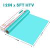 imageHTVRONT HTV Vinyl Rolls Heat Transfer Vinyl  12quot x 5ft Aqua Blue HTV Vinyl for Shirts Iron on Vinyl for All Cutter Machine  Easy to Cut ampamp Weed for Heat Vinyl Design Aqua BlueTurquoise
