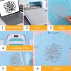 imageHTVRONT HTV Vinyl Rolls Heat Transfer Vinyl  12quot x 5ft Aqua Blue HTV Vinyl for Shirts Iron on Vinyl for All Cutter Machine  Easy to Cut ampamp Weed for Heat Vinyl Design Aqua BlueSilver Glitter