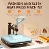 imageHTVRONT Heat Press Machine for T Shirts  15x15 Swing Away Shirt Press Machine  Professional Heat Press for Sublimation Vinyl Heat Transfer Projects Heats Up Fast ampamp Distribute Heat Evenly Blue