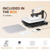 imageHTVRONT Heat Press Machine for T Shirts  15x15 Swing Away Shirt Press Machine  Professional Heat Press for Sublimation Vinyl Heat Transfer Projects Heats Up Fast ampamp Distribute Heat Evenly White