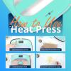 imageHTVRONT Heat Press Machine for T Shirts Portable Heat Press 10quotX10quot  Heat Up Fast ampamp Distribute Heat Evenly Tshirt Press Machine for Sublimation HTV Heat Transfer Projects Light Green