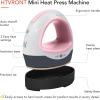 imageHTVRONT Heat Press Mini Iron for Crafting Mini Heat Press Machine for T Shirts AutoOff Small Heat Press Portable Iron Press for Heating TransferPinkPink