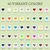 imageHTVRONT Heat Transfer Vinyl Bundle  66 Pack 12x10in Iron on Vinyl for t Shirts 40 Assorted Colors HTV Vinyl with Teflon Sheet Standard Sticky Cutting Mat Weeding Hook