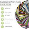imageHTVRONT Heat Transfer Vinyl Bundle  66 Pack 12x10in Iron on Vinyl for t Shirts 40 Assorted Colors HTV Vinyl with Teflon Sheet Standard Sticky Cutting Mat Weeding Hook