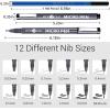 imageHTVRONT Micro Pens Fineliner Drawing Pens  13 Pack Artist Pens Fine Liners Sketch Pens Set  1HB Pencil ampamp 12 Sizes Black Waterproof Archival Ink Pens for Artists Drawing Anime Christmas Art Supplies