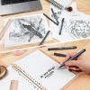 imageHTVRONT Micro Pens Fineliner Drawing Pens  13 Pack Artist Pens Fine Liners Sketch Pens Set  1HB Pencil ampamp 12 Sizes Black Waterproof Archival Ink Pens for Artists Drawing Anime Christmas Art Supplies