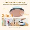 imageHTVRONT Mini Heat Press  3 in 1 Heat Press Machine for TShirts Hats Mugs with Larger Flat Curved Plate Customized TempampampTime Digital Display Memory Function and Insulated Base Laurel GreenBubble Blue