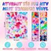 imageHTVRONT Neon Heat Transfer Vinyl  12 Pack HTV with 11 Assorted Colors and 1 Teflon Sheet Compatible with Cricut Cutting Machine ampamp Silhouette Cameo  12x10intiedye pattern htv