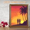 imageHTVRONT Paint by Number Kits for Adults Beach Sunset Couple Easy Paint by Numbers Kits for Beginner Adult Paint by Numbers on Canvas for Relax Gift Home Wall Decor 16x20inBeach Sunset Couple