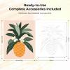 imageHTVRONT Paint by Number Kits for Adults Beach Sunset Couple Easy Paint by Numbers Kits for Beginner Adult Paint by Numbers on Canvas for Relax Gift Home Wall Decor 16x20inPineapple