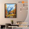imageHTVRONT Paint by Number Kits for Adults Beach Sunset Couple Easy Paint by Numbers Kits for Beginner Adult Paint by Numbers on Canvas for Relax Gift Home Wall Decor 16x20inSnow Mountain