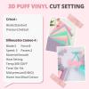 imageHTVRONT Puff Vinyl Heat Transfer  9Pcs Pastel Puff HTV Vinyl in 4 Assorted Candy Colors3D Puff Heat Transfer Vinyl for TShirts12quotx10quot Puff Iron on Vinyl Compatible with Cricut Cutting MachinePastel Puff HTV