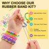 imageHTVRONT Rubber Band Bracelet Kit  23 Colors Loom Bracelet Making Kit for Kids Durable Loom Bands Kit for Beginners Girls Boys Birthday Parties Creativity Gift Art Craft Kit Loom Bracelet Kit