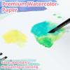 imageHTVRONT Watercolor Paper  100 Sheets 55quotx85quot Watercolor Pad 140 lb300 GSM Watercolor Paper Pad Spiral Bound for Full Spread ampamp Sturdy Use Ideal for Wet ampamp Dry MediaWhite