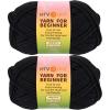 image218 Yards Beginner Easy Purple Crochet ampamp Knitting Yarn  CottonNylon Blend WorstedWeight Medium 4 Yarn for Crochet KitBlack Yarn