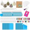 imageHTVRONT 30 Pcs Rectangle Sublimation Keychain Blanks Bulk with 50 Pcs Wood Earring Blanks Bulk  Heat Transfer Blanks Double Sided