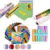 imageHTVRONT 57 Pack Permanent Vinyl 12quot x 10FT Gold Vinyl12 Sheets Holographic Bundle12quot x 16 FT Red Transfer Paper6 Pcs Cutting Mat