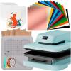 imageHTVRONT Blue Auto Heat Press Machine ampamp 55 Pcs Auto Heat Press Materials ampamp Tools Kit 15x15 Smart T Shirt Press Machine with Heat Press Accessories